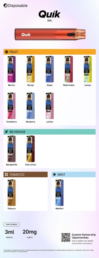 QUIK DISPOSABLE 3ML BY KARDINAL